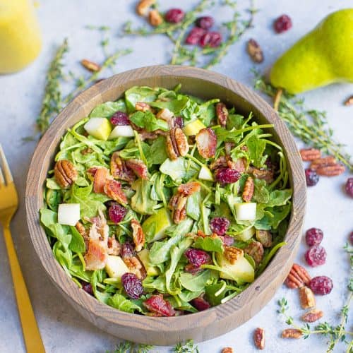 fall harvest salad with pumpkin goddess dressing This Fall Harvest Salad with Pumpkin Goddess Dressing is a healthy  Thanksgiving Side Dish recipe! #Thanksgiving #fall #salad #healthyfood  #healthyrecipes #pumpkin #TheSeasonedMom