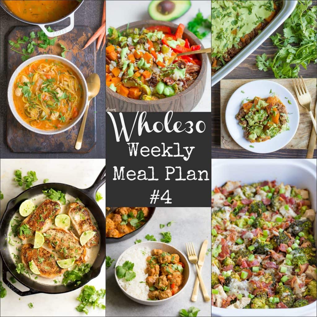 Whole30 weekly meal plan 4 grocery list wholesomelicious