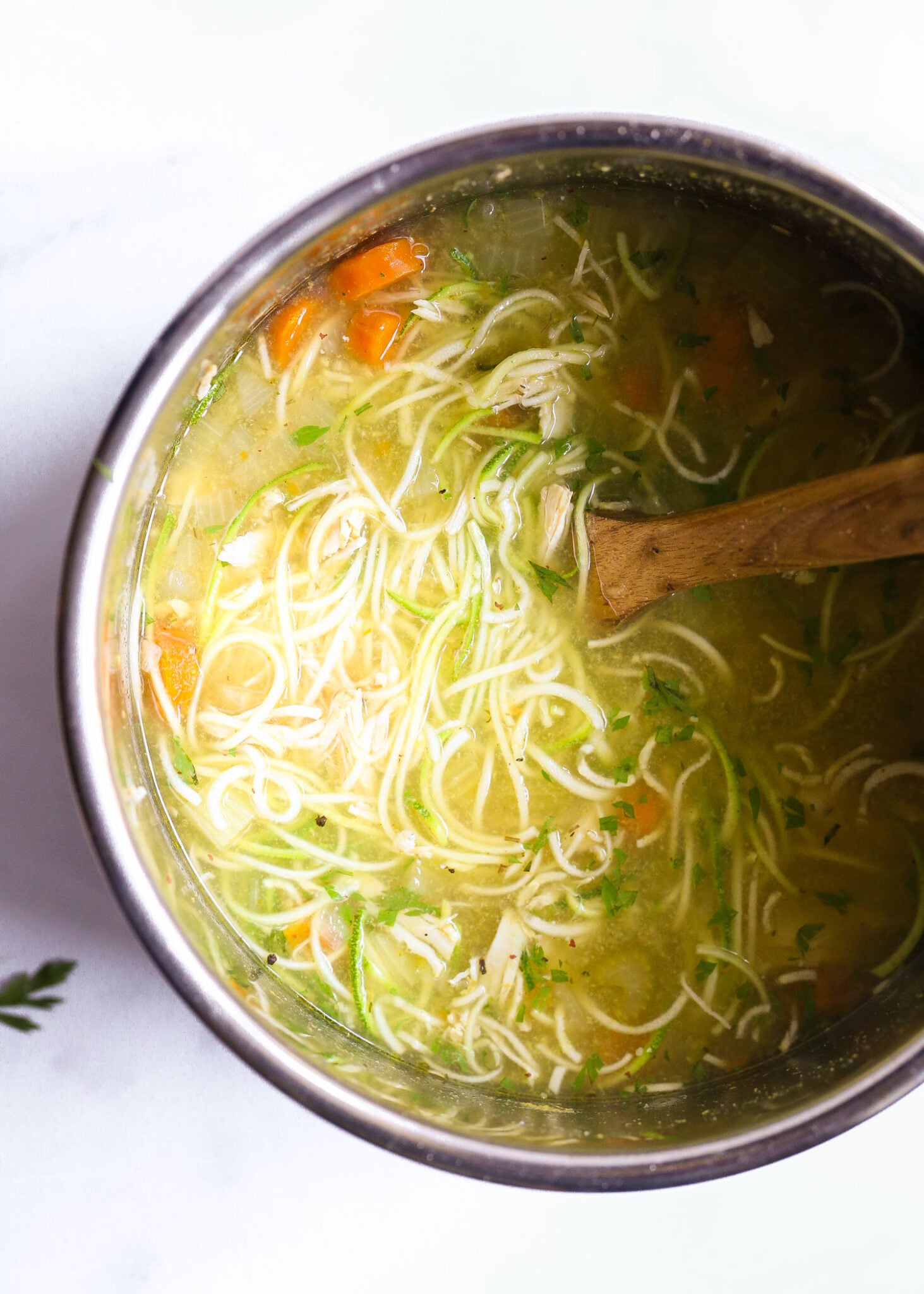 Slow Cooker or Instant Pot Chicken Zoodle Soup Wholesomelicious