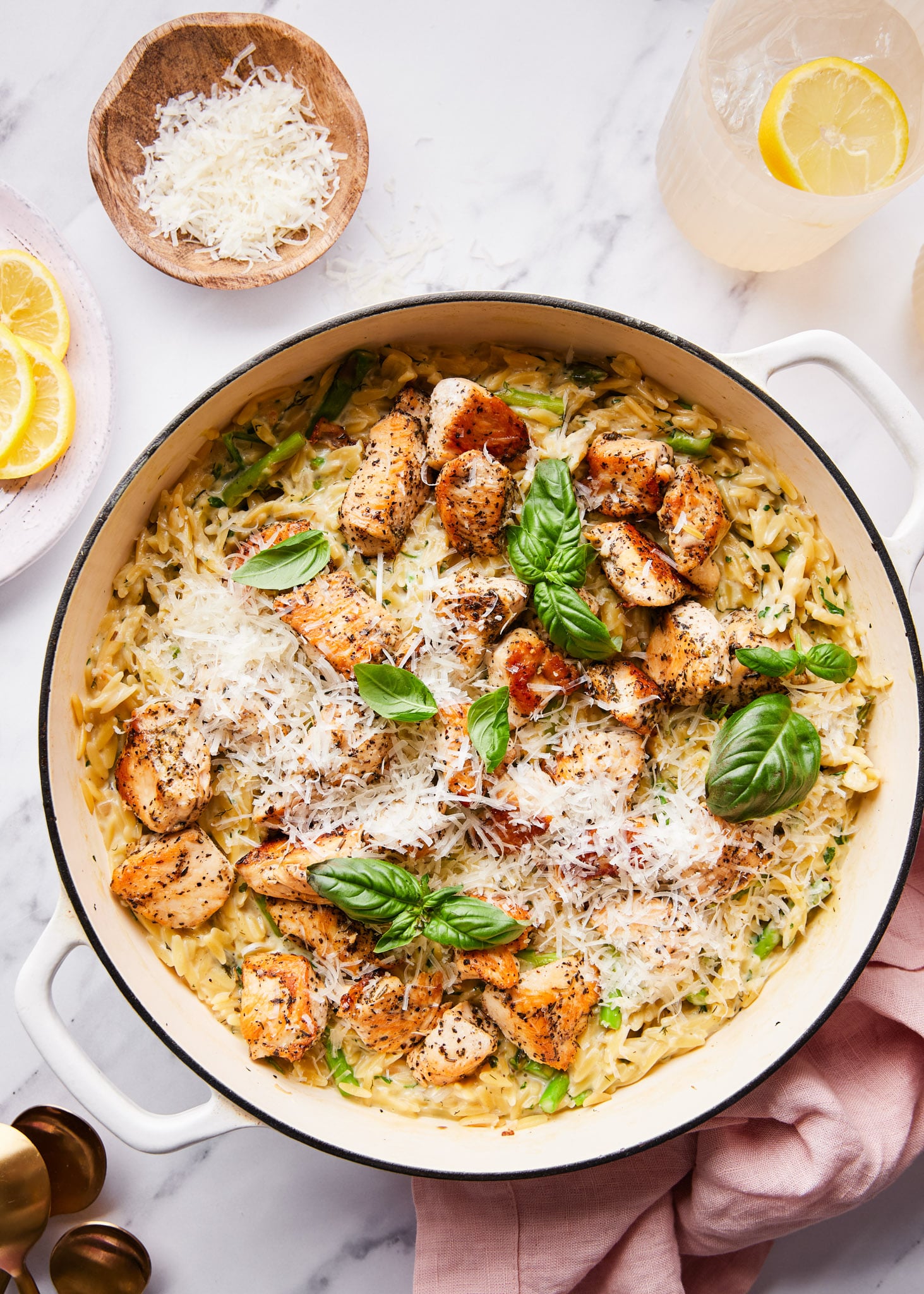 Creamy Green Goddess Orzo with Chicken - Wholesomelicious